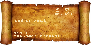 Sántha Donát névjegykártya